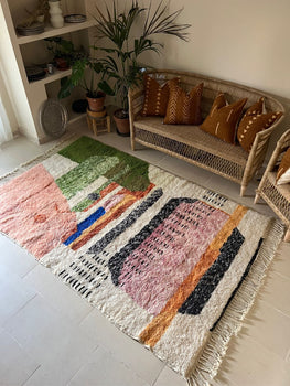 Custom Beni Ouarain Color Soft Wool Rug | Style Moroccan Rug | Handmade Moroccan rug