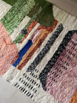 Custom Beni Ouarain Color Soft Wool Rug | Style Moroccan Rug | Handmade Moroccan rug