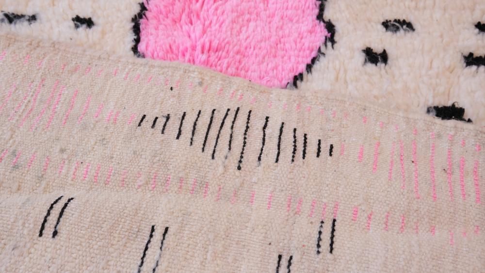 New Azilal 254.00 cm x 154.00 cm | Abstract Pink and Black Area Rug