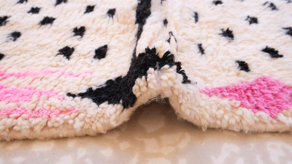 New Azilal 254.00 cm x 154.00 cm | Abstract Pink and Black Area Rug