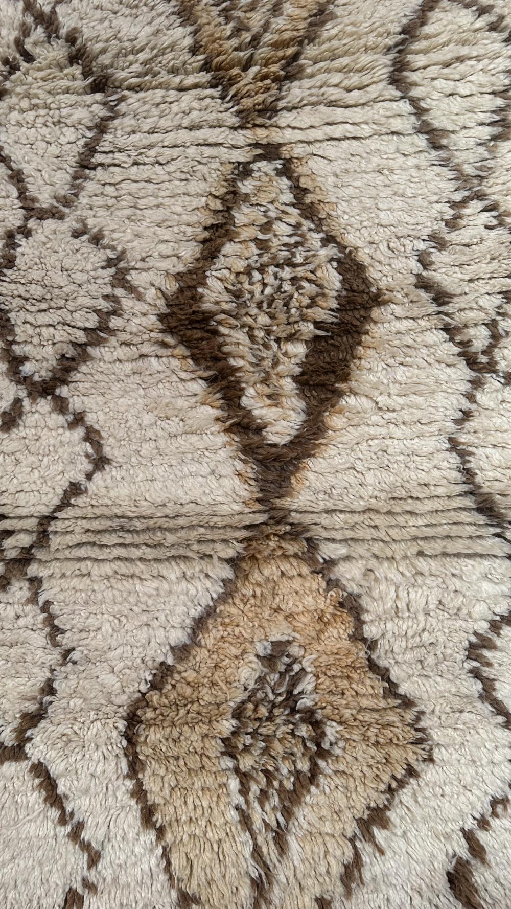 New Azilal 242 cm x 147 cm Rug |  Moroccan Azilal Rug With Red Diamond Pattern