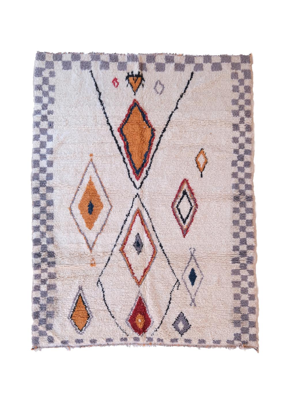 New Modren Azilal RUG 253.00 cm x 205.00 cm | Moroccan Tribal Decor| Azilal Wool Rug