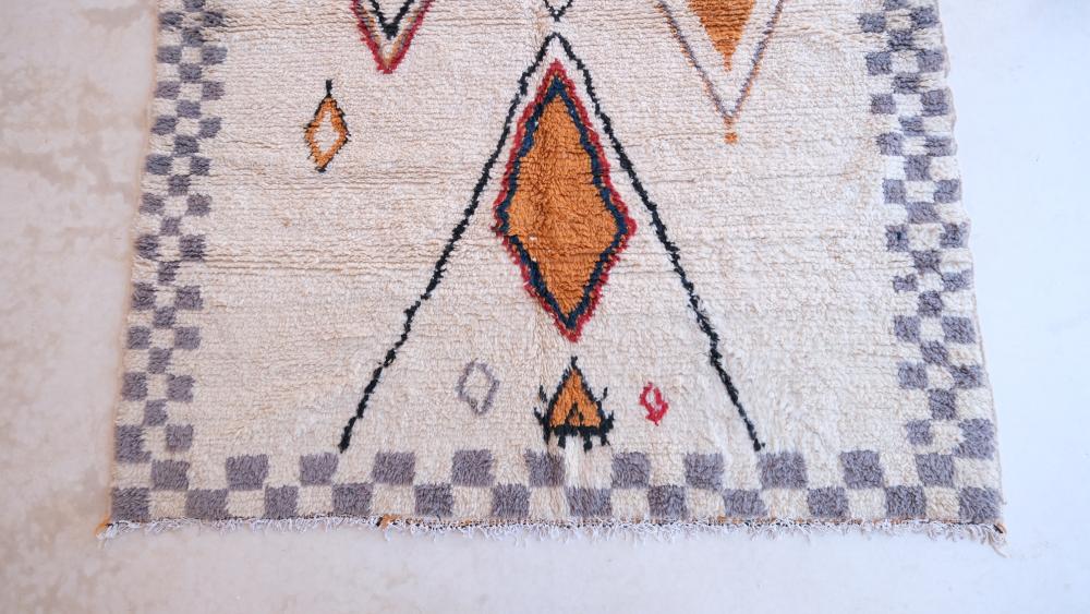 New Modren Azilal RUG 253.00 cm x 205.00 cm | Moroccan Tribal Decor| Azilal Wool Rug