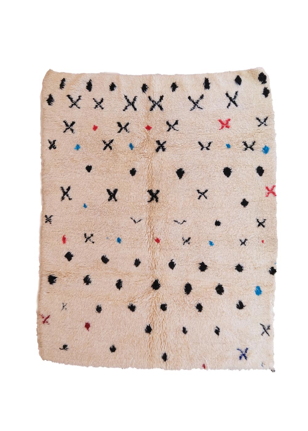 New Azilal 237.00 cm x 205.00 cm | Cream Soft Moroccan Rug For Any Space