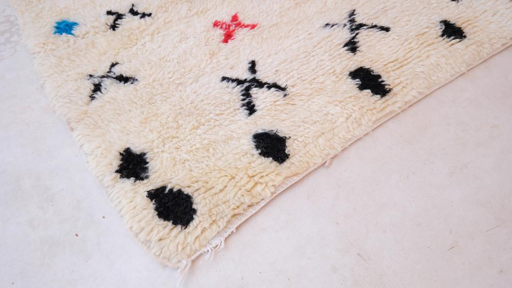 New Azilal 237.00 cm x 205.00 cm | Cream Soft Moroccan Rug For Any Space