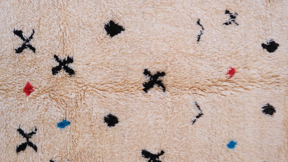 New Azilal 237.00 cm x 205.00 cm | Cream Soft Moroccan Rug For Any Space