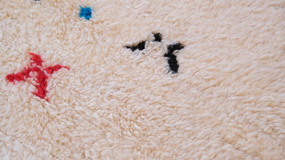 New Azilal 237.00 cm x 205.00 cm | Cream Soft Moroccan Rug For Any Space