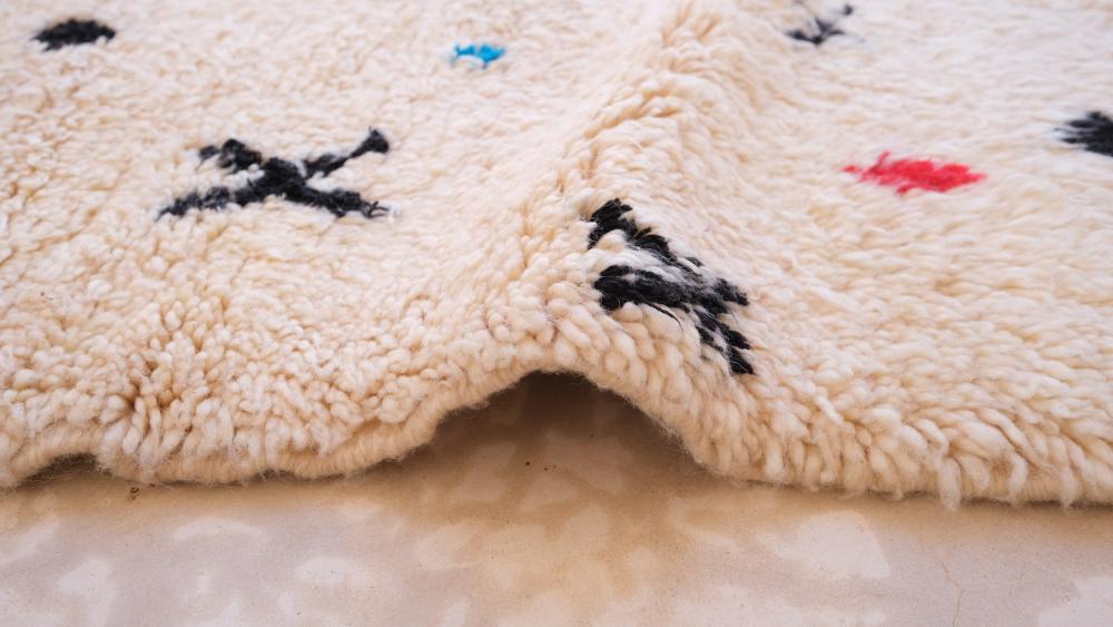 New Azilal 237.00 cm x 205.00 cm | Cream Soft Moroccan Rug For Any Space